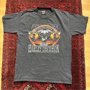 Vintage Harley-Davidson Black Graphic Logo T-Shirt Mens Large